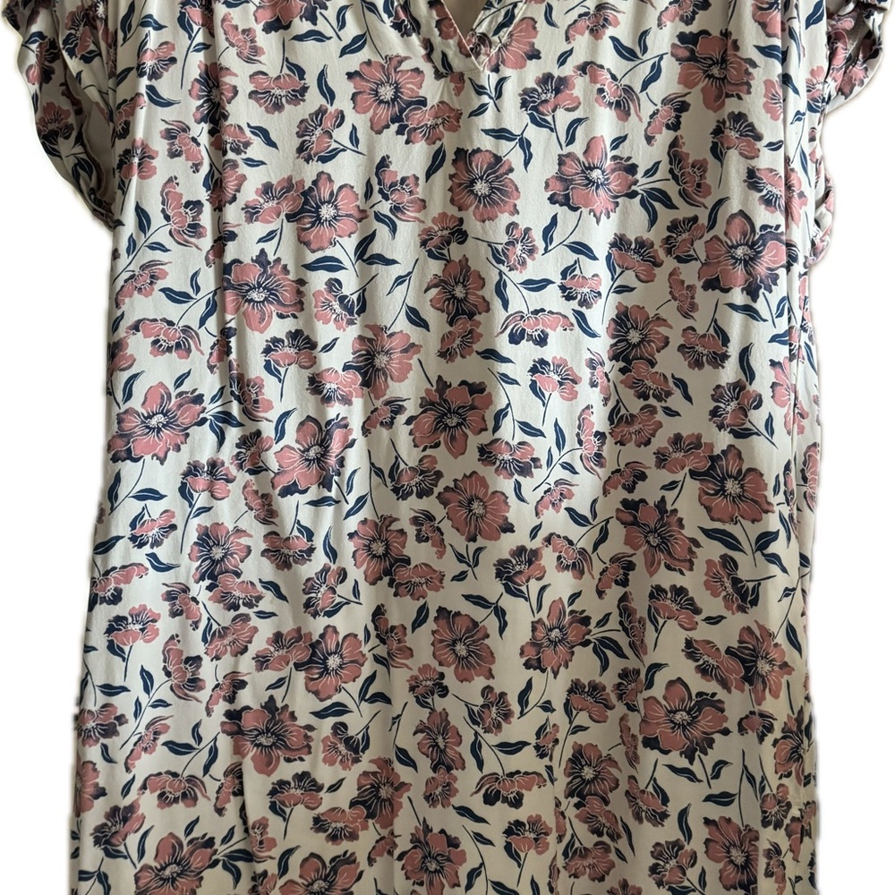 GAP Cream Flutter Sleeve Mini Dress with Notched Collar